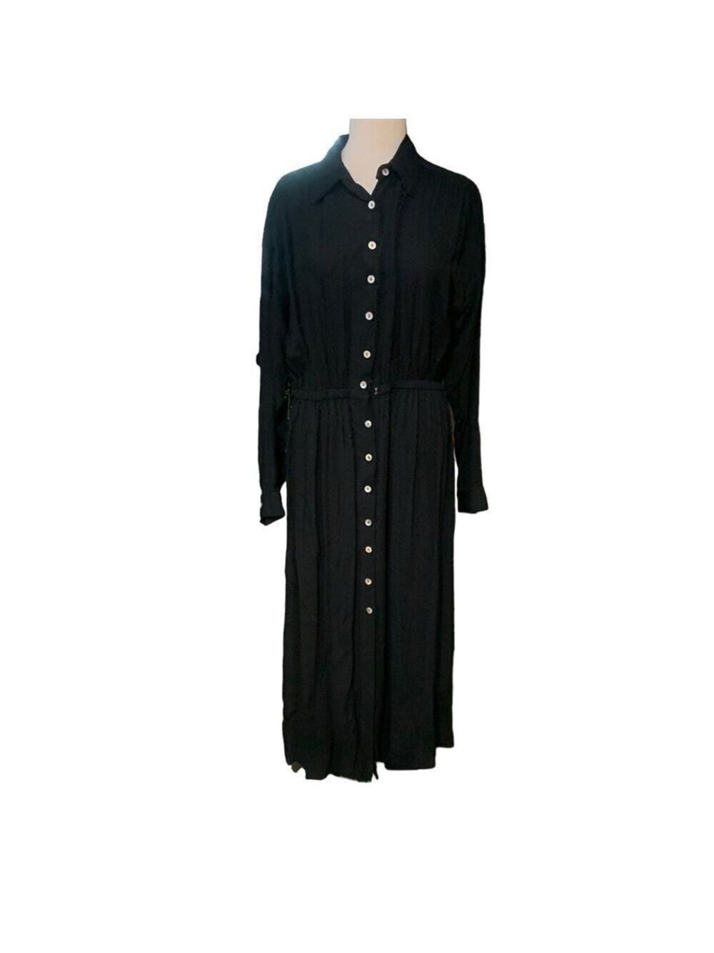 Vintage 90’s Together Brand casual black rayon slightly oversized maxi size 12